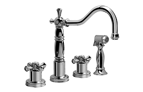 TUSCANY- 3 hole Kitchen Faucet with side spray